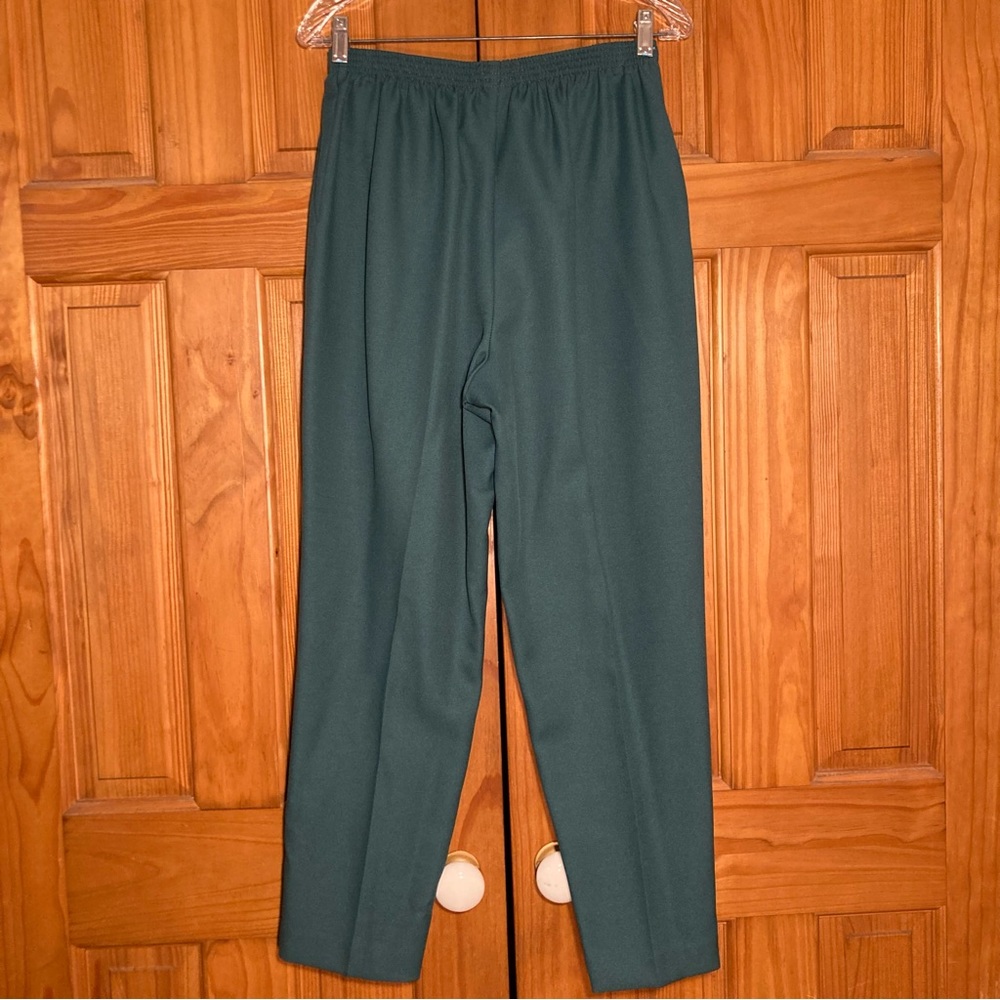 NWOT Vintage 80s 90s Alfred Dunner Pull On Elastic Waist Pants Green Size 12